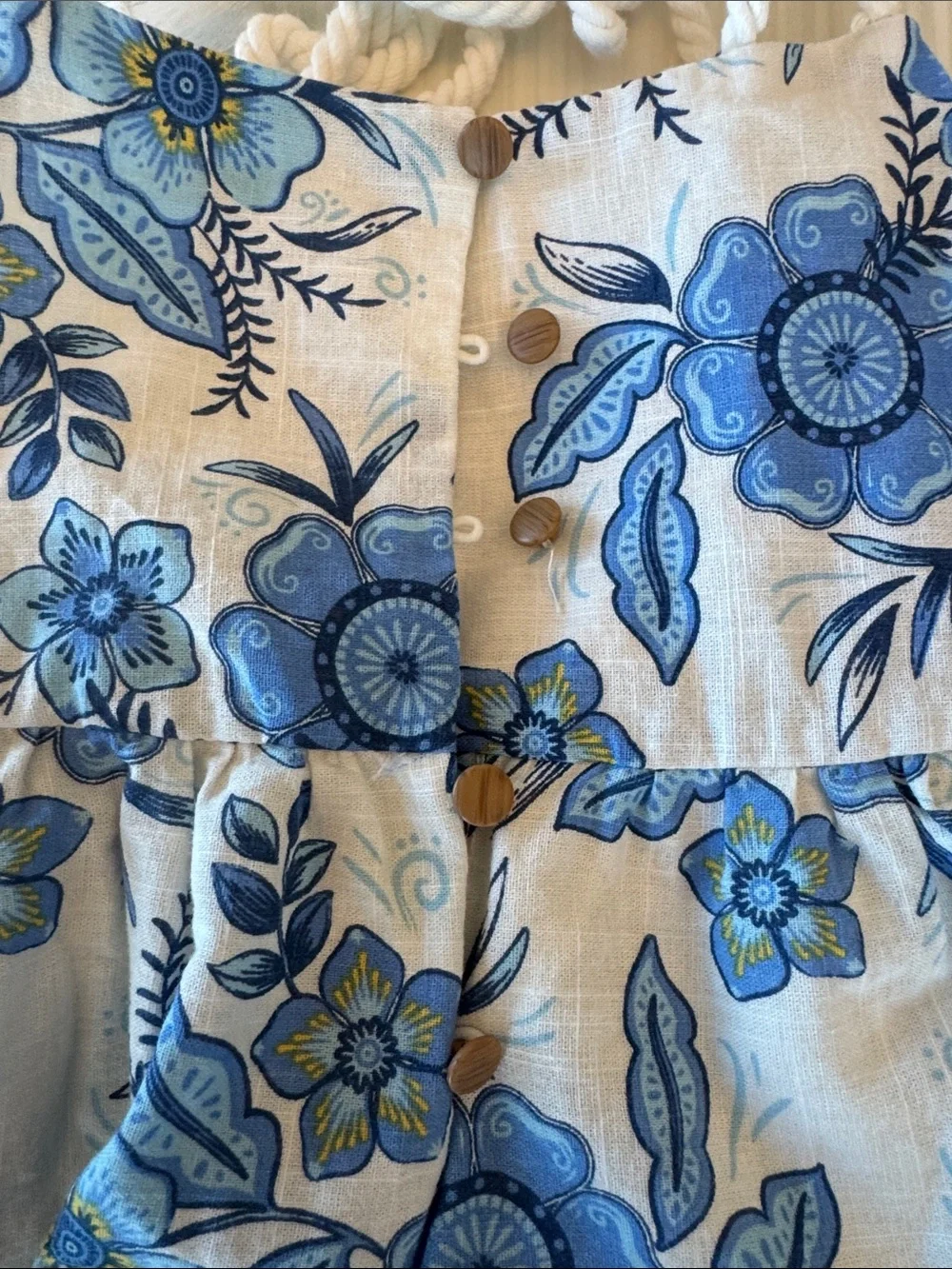 Haute Hippie Blue and White Floral Tiered Sundress